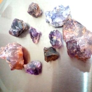 Raw Canadian Red-capped Amethyst, Rare. Old Stock from the Diamond Willow Mine.